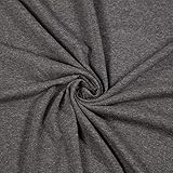 FabricLA Cotton Spandex Jersey Fabric by The Yard - 10 oz 4-Way Stretch Spandex & Cotton Fabric, 60' Wide – Perfect for Skirts, Tops, T-Shirts | Charcoal | Sold in 3 Continuous Yards