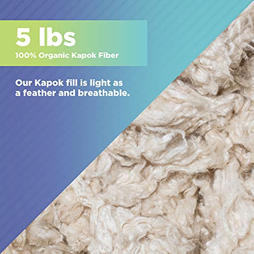 Bean Products Premium Kapok Fill |  5 Lbs | 100% Organic Kapok Fiber | Chemical Free And Hypoallergenic | Perfect For Pillows, Pet Beds, Couches & More | Made In Usa #TOP1
