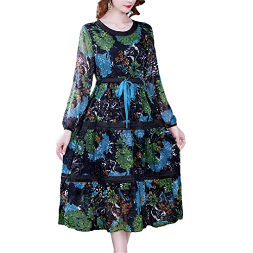 Robe en soie de mûrier imprimé floral bohème pour vos soirées d'été