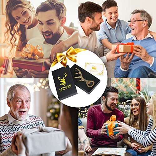 LKKCHER Abrebotellas de Cerveza Astas de Ciervo, Regalos Personalizados Cumpleaños para Mujer Hombre Padre, Regalo… - Imagen 3