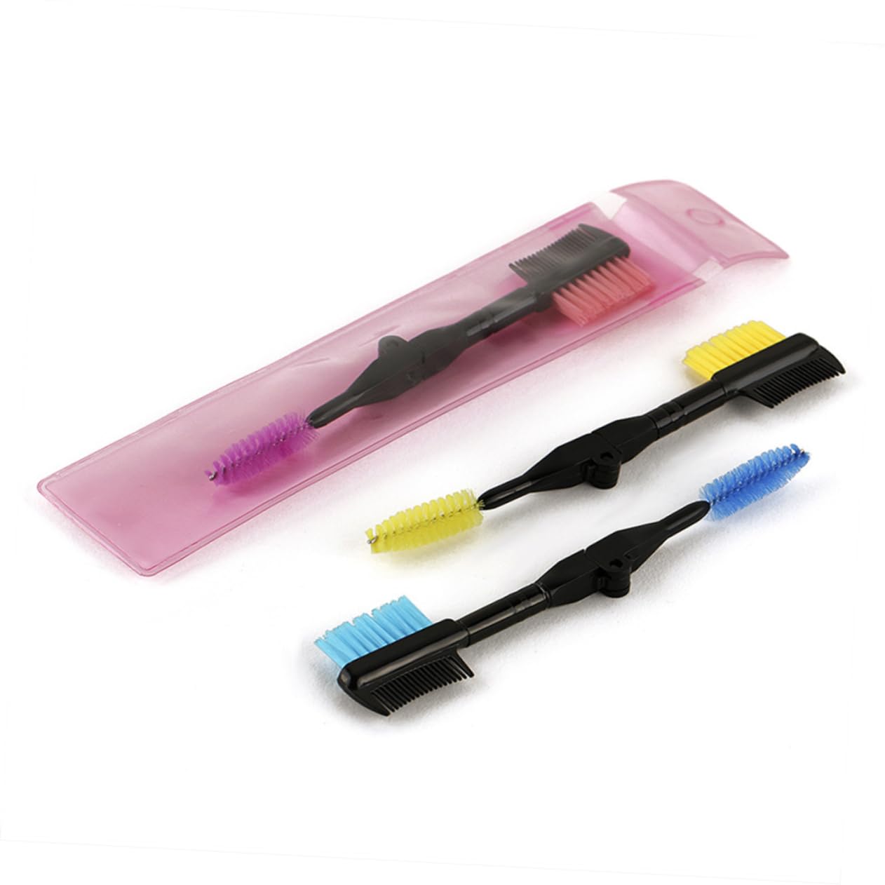 Beavorty Double-ended Comb Slanted Brush for Gel Makeup Lash Comb for Brush Random Color