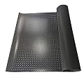 Boshen 5Ft x 17Ft Rubber Flooring Mats 2.5mm Thickened Diamond Plate Flooring Roll 85sqft Rubber Trailer Garage Floor Mats Non-Slip Floor Protector Mat for Garage Warehouse Gym Basement - Black
