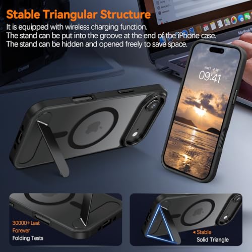 Image of GUAGUA for iPhone Air Case Compatible with MagSafe iPhone Air Magnetic Case Translucent Matte Skin Feeling Shockproof Protective Anti-Scratch Case for Phone Air 6.5 inch, Black