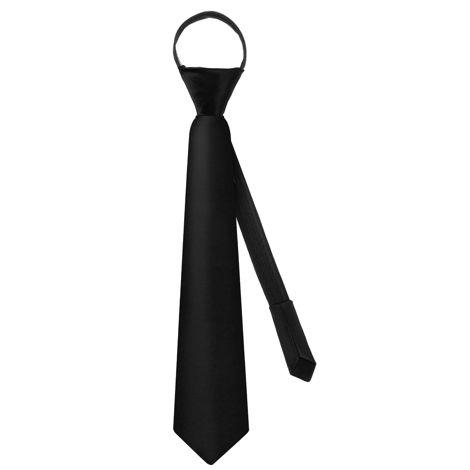 Larrel Womens Tie, Adjustable Pre-tied Zipper Ties for Women Formal Black Tie for School Uniforms Cosplay Graduation Business Wedding(1Pcs,13.97inch x