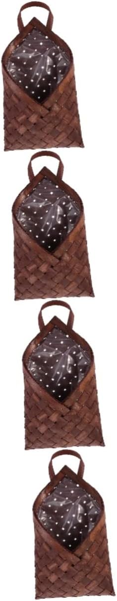 4pcs Rustic Wall Hanging Woven Basket for Flower Arrangement Storage Decorative Basket for Kitchen Home Organizer Versatile Wall Decor with Pastoral Style