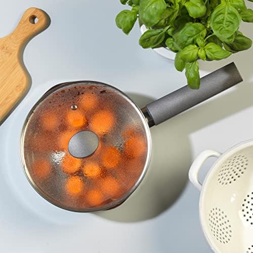 Russell Hobbs RH01163EU Excellence Collection 18 cm Saucepan with Pouring Lip, Stainless Steel, Mirror Polished Soup Pan, Suitable for Induction, Gas and Electric Hobs, Dishwasher Safe