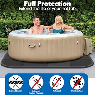 85 * 85 Inch Hot Tub Mat,Inflatable Hot Tub Accessories，Extra Thick Large Hot Tub Eva Foam Pad Padding Foundation for Outdoor Indoor,Portable Spa Pool Accessories Ground Base Flooring Mat Protector