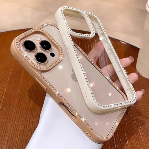 Coque iPhone 14 Pro Max à paillettes chic et antichoc Blanc Antique - 2