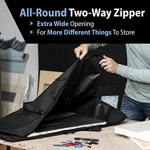 Sleek Space Art-Portfolio-Hülle. Soft Case Professionelles Portfolio mit Multi-Griffen für Artwork Lagerung, Präsentationsbuch Tragetasche (19x25 Zoll)