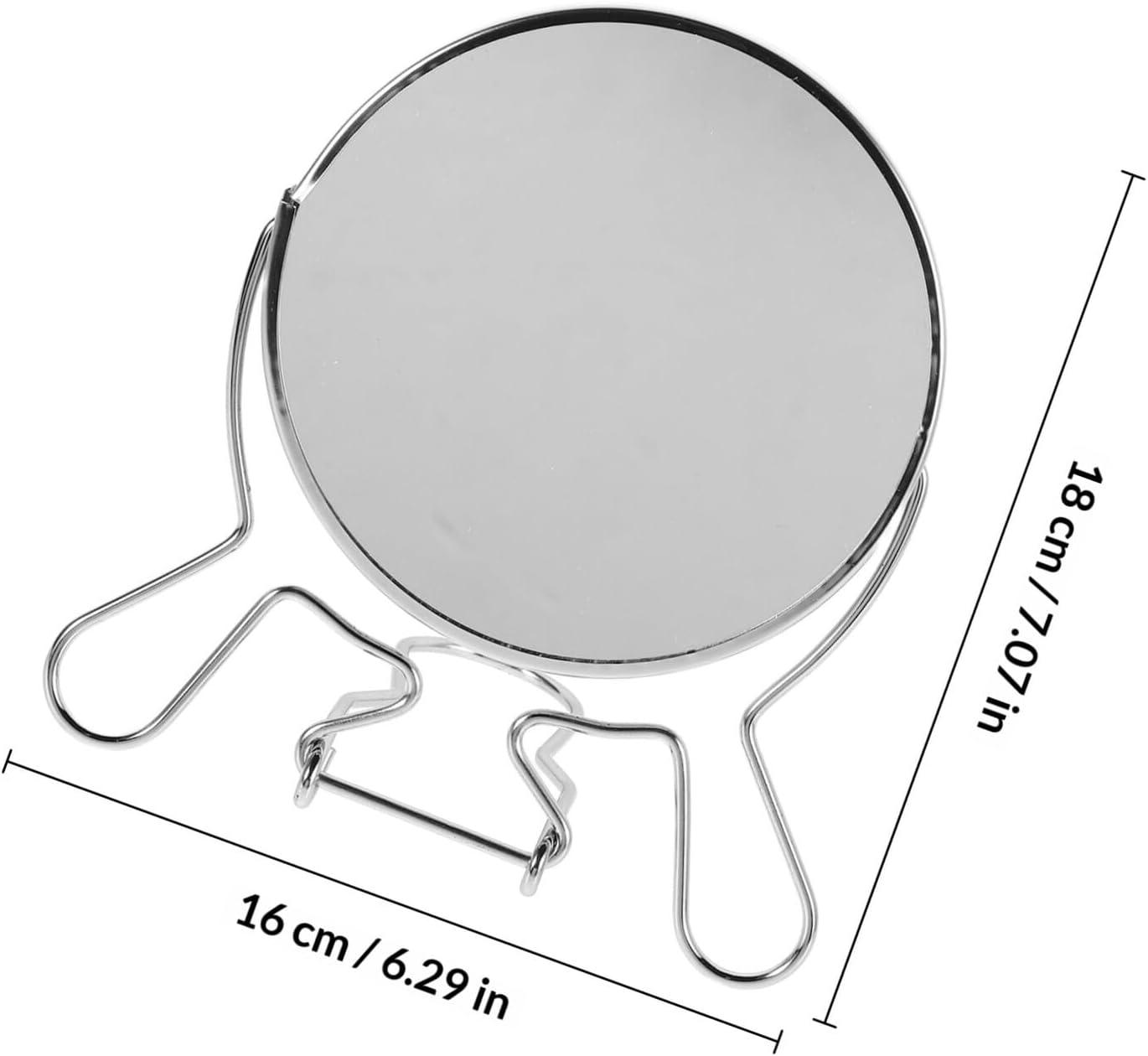Rotating Double-Sided Makeup Mirror 6-inch Metal Tabletop Vanity Mirror for Desk with 360° Swivel for Personal Skincare and Travel image 2