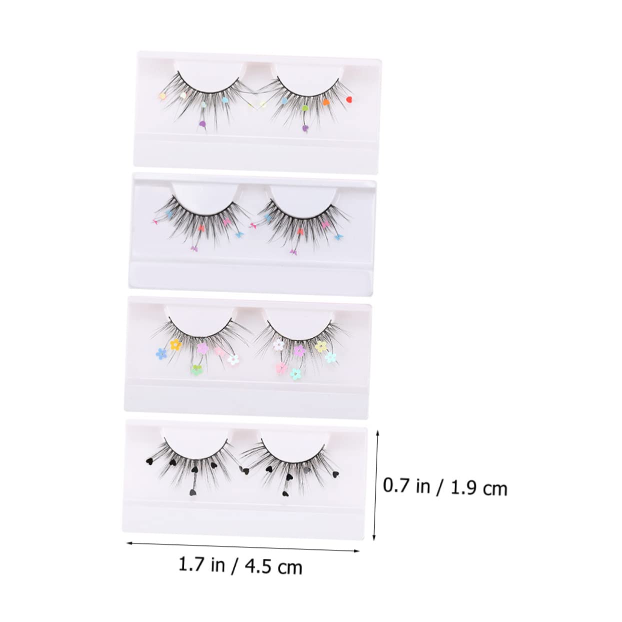 FRCOLOR 12pares Pestañas Postizas De Lentejuelas Brillantes De Fake Lashes Para Fiestas De Navidad y Año Para Maquillaje De Cosplay y Eventos Especiales