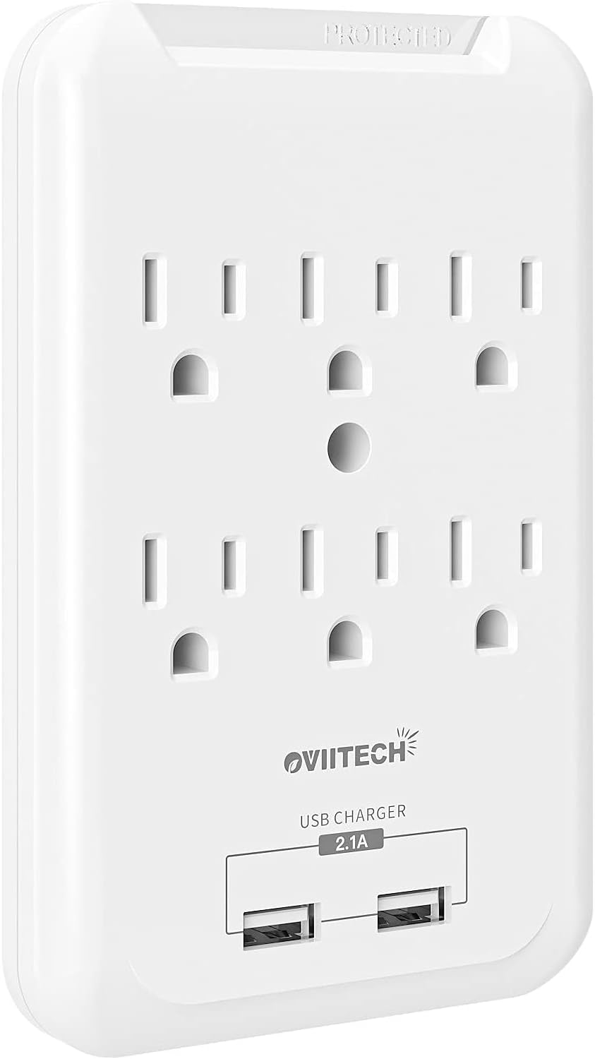 MultiFunction Wall Mount Outlet Adapter, Surge Protector Charging Station, OviiTech