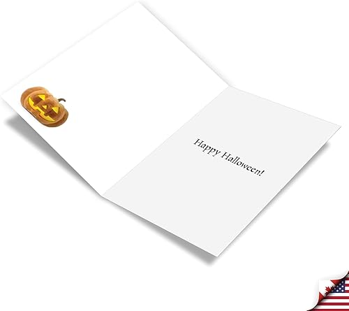 Miniatura 2 de NobleWorks Juego de 12 tarjetas de felicitación de Halloween en caja con sobres de 5 x 7 pulgadas (1 diseño, 12 cada uno) calabazas espeluznantes -