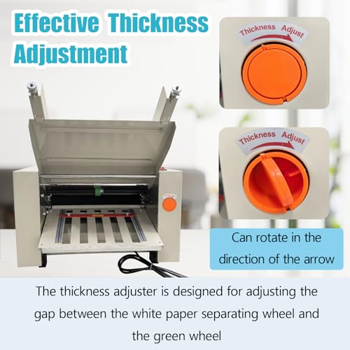 TECHTONGDA Automatic Paper Folding Machine with Counter and Adjusting Speed 110V Desktop Fold Paper 2 * 3in to 12 * 27in Fold Sizes, Max Speed 262ft/min for Offices, Schools - Thumbnail 7