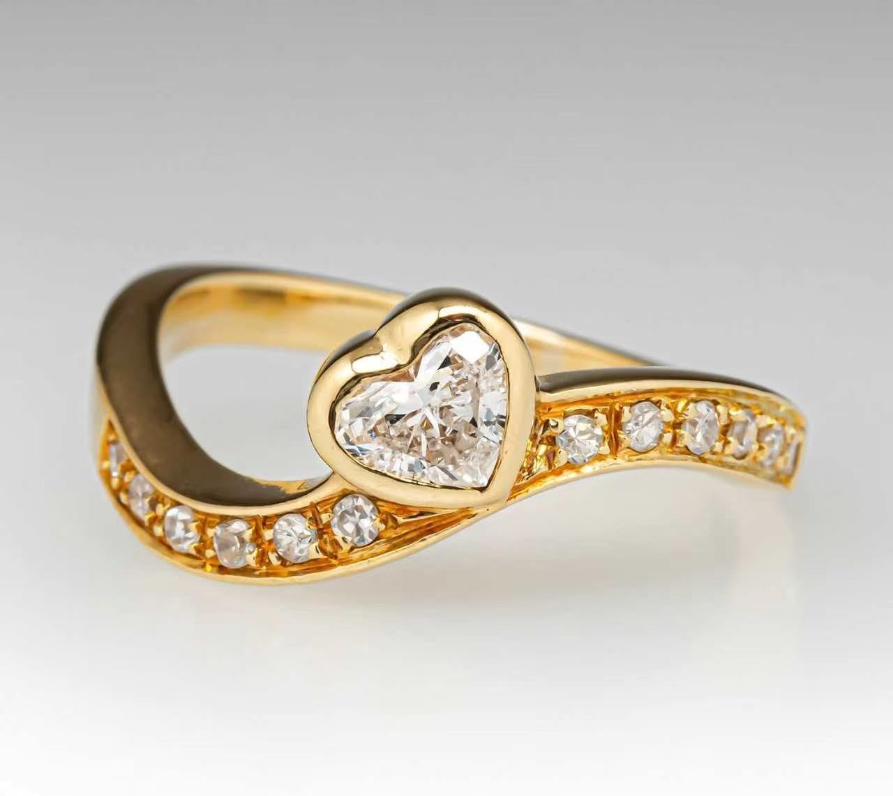 Heart Cubic Zirconia Ring for Women – Gold Plated Alloy Niche Refined Design, Jewelry Gift for Her, Birthday Present for Best Friend or Sister image 5