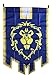 LinkStart Horde Alliance Badge Banner Flag Orc Emblem Poster (Blue)
