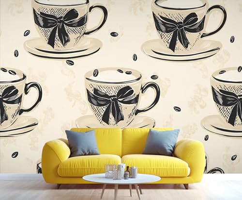 Papier peint café vintage 500x350cm pour salon - 3