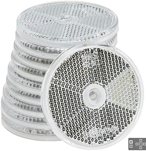 3.165 Ø Clear Round Reflector White Pack of 10 for Trailers Fence Gate Posts