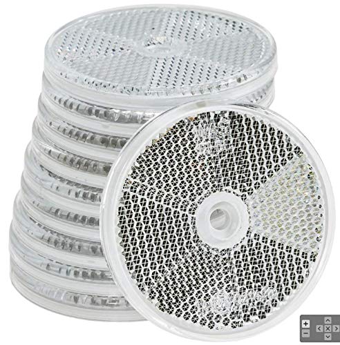 3.165 Ø Clear Round Reflector White Pack of 10 for Trailers Fence Gate Posts