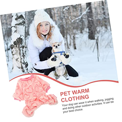 Balacoo Macacão Portátil Rosa 3 Peças Acessório Para Animais De Estimação Pijama Camisa Inverno Roup