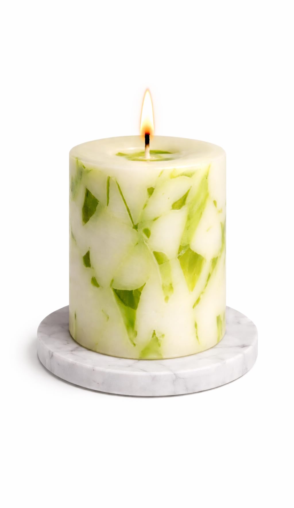 Handpourd Green Evergreen Forest Scented Rustic Chunk Wax Pillar Candle PIC2019TRTN017 (Bure Time 30 Hrs.) Size 2.75 X 3 Inch-image-37