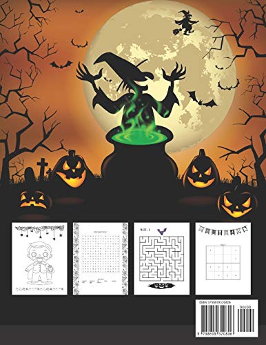 Halloween Activity Book for Kids Ages 4-8: Premium Halloween Coloring And Activity Book for Preschool Kindergarten Primary School and Homeschool Kids! ... ,Maze and Sudoku Large Print 8.5 x 11 inch image 4