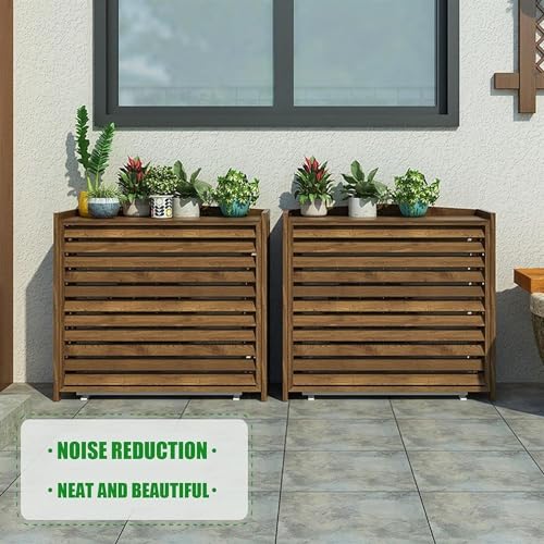 Support de fleurs extérieur et cache-climatiseur bois pour balcon fleuri - 8