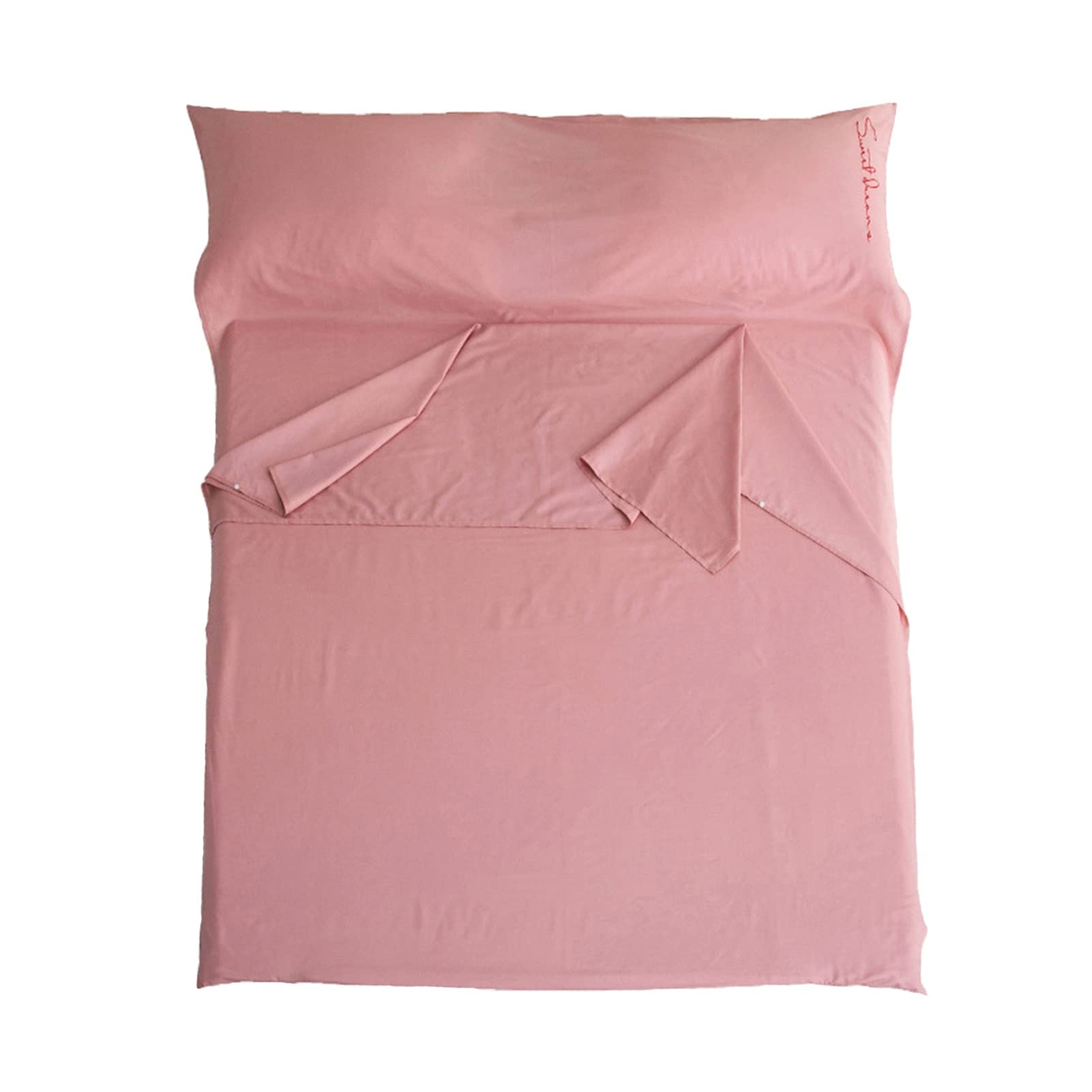 Sleeping Bag Liners Różowa Bawełniana Wkładka Do Śpiwora, Prześcieradła Podróżne Na Kemping Kompaktowy Śpiwór Całoroczny, Odporna Na Kurz Prześcieradła Hotelowe, Łatwe Do Mycia