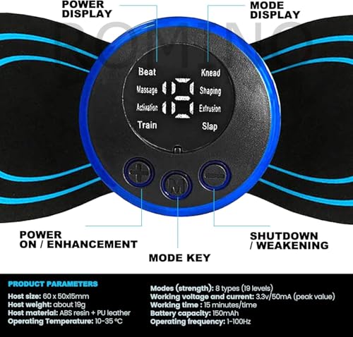 Image of Wireless Mini Massager Body Massager Machine for Pain Relief, Butterfly Massager for Body Pain Relief, Rechargeable Neck and Shoulder Massage Machine for Blood Circulation
