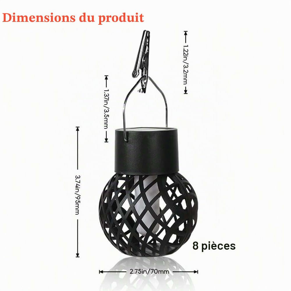 8 Pièces Lampes Solaires Suspendues,Petites lanternes LED à suspendre IP65 Étanche,Lanterne Solaire de Jardin,Lumière Solaire Extérieur Suspendue,Solaires Lanternes pour Patio Terrasse Cour Table Fête