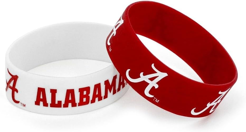 aminco NCAA unisex-adult Silicone Rubber Bracelet Set, 2-Pack