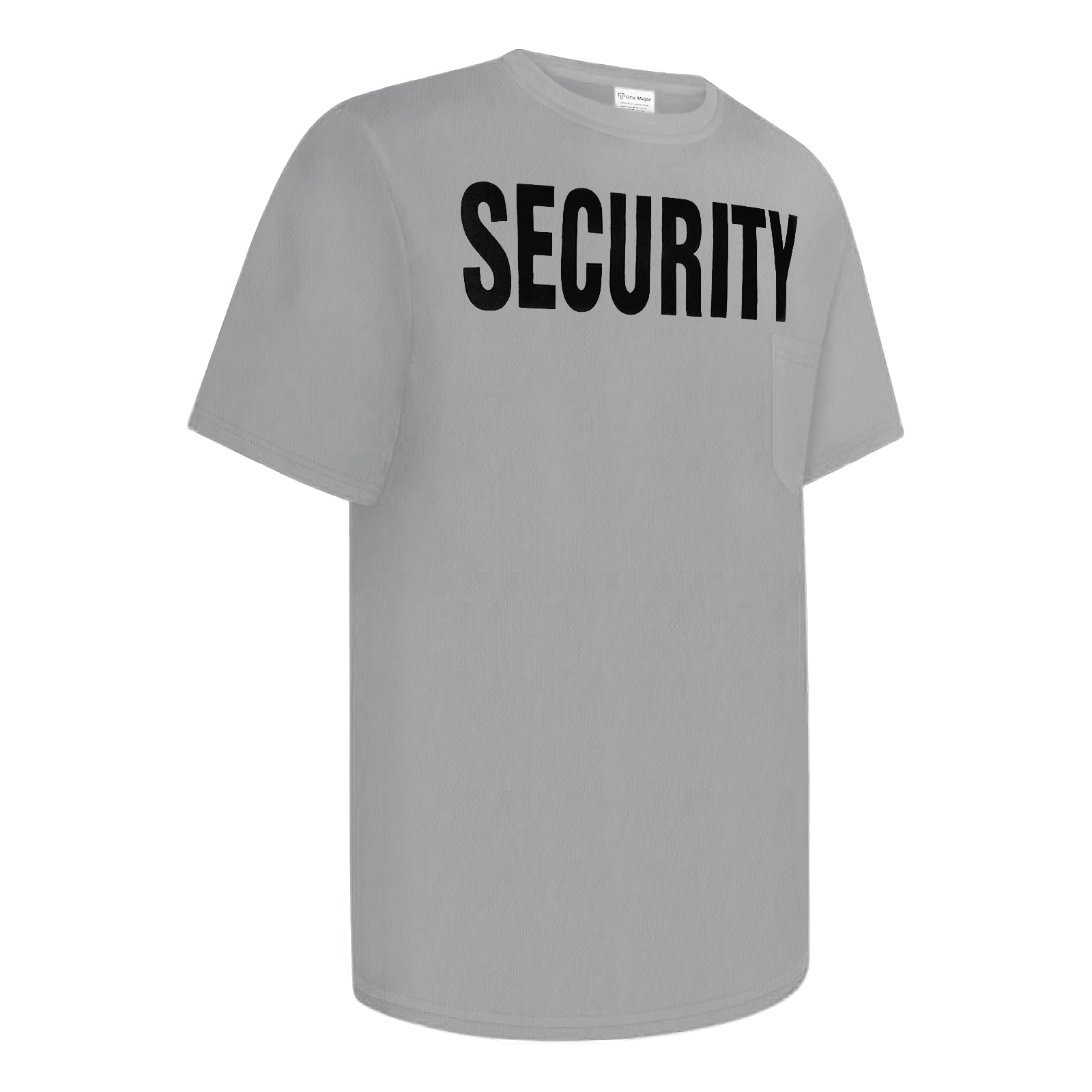 Uno Mejor Security Shirts for Men Safety Work Shirt for Security Guard, Front Back Print T Shirts for Men, School, Supermarket, Meet ASIN, ABDX-Light
