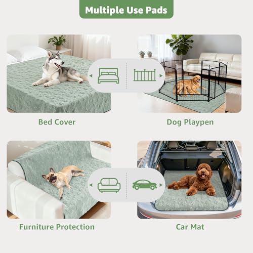 Image of LOOBANI 2 Packs Extra Large Washable Pee Pads for Dogs,72x72in Non-Slip Reusable Puppy Pads, Super Absorbent Pet Whelping Pads, Puppy Playpen Mat for Incontinence, Housebreak, Floor and Bed