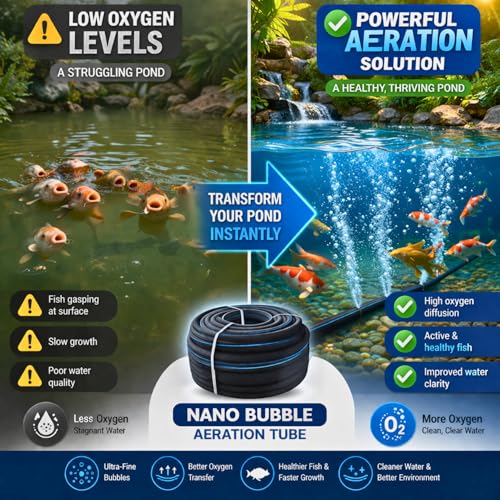 Image of Vayinato PetzLifeworld Aquaculture Aeration Tube Nano Bubble for Better Oxygen for Pond (20 Meter, 16 MM)
