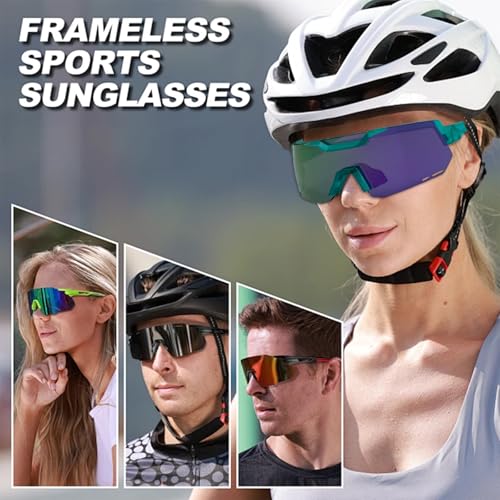 ActHose TR90 Cycling Running Baseball Softball Sports Sunglasses Green Frame Purple Lens Polarized Sunglasses Womens Men UV400 Protection Outdoor Sports Eyewear Butterfly Sun Glasses — view 6