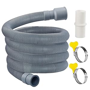 MyLifeUNIT Washing Machine Drain Hose, Washer Drain Hose Extension Kit with 1 Extension Adapter and 2 Hose Clamps, 6.9 Feet
