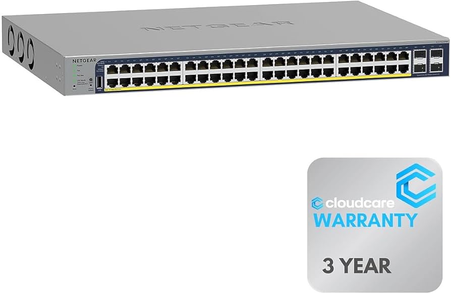 NETGEAR スイッチングハブ 48ポートGS752TPP Amazon.com: NETGEAR GS752TPP-300NAS 48-Port 𝐏𝐨𝐄+ Smart Switch