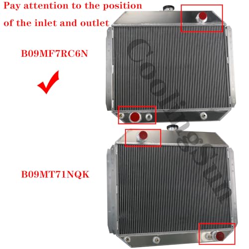Image of 4 Row Aluminum Radiator Replacement for Ford F100 F150 F250 F350 Bronco Truck V8 1966-1979, Radiators with Electric Fan Shroud Thermostat Kit