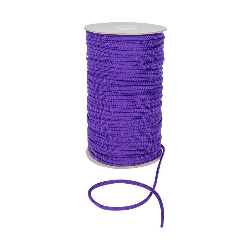 Durable Anorak Braided Cord - 4mm Wide Polyester Drawstring Cord Laces Hoodie String Jogger string clothing cord lace tying lanyard rope craft project (Purple,5)-Craft Queen LTD