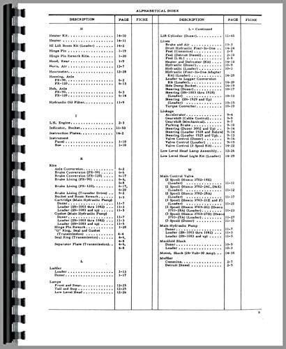 Chassis Boom & Bucket Loader Diagram for Hough D-90C Pay Dozer