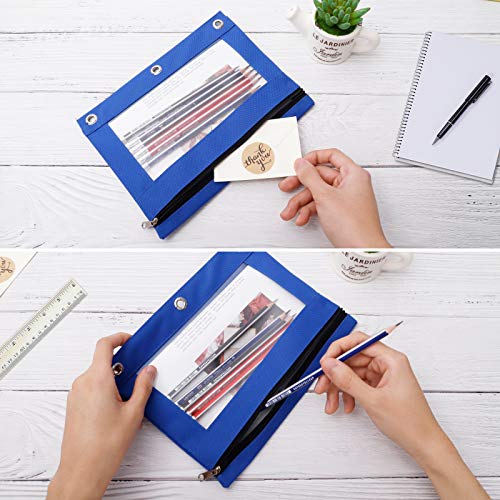 Labuk 7 Pack Pencil Pouch For 3 Ring Binder, 7 Color Binder Pencil Case With Zipper Pulls And Clear Window For Office, School Supplies #TOP5