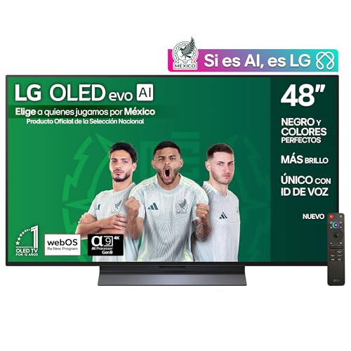 Catálogo de pantalla lg 49 4k smart tv que puedes comprar esta semana. 46 LG Pantalla 48 Pulgadas OLED EVO AI C5 4K Smart TV webOS 2025 OLED48C5PSA |Sistema Operativo webOS | Identificación de Voz AI | 120Hz | Dolby Atmos & Dolby Vision Channels |G-Sync...