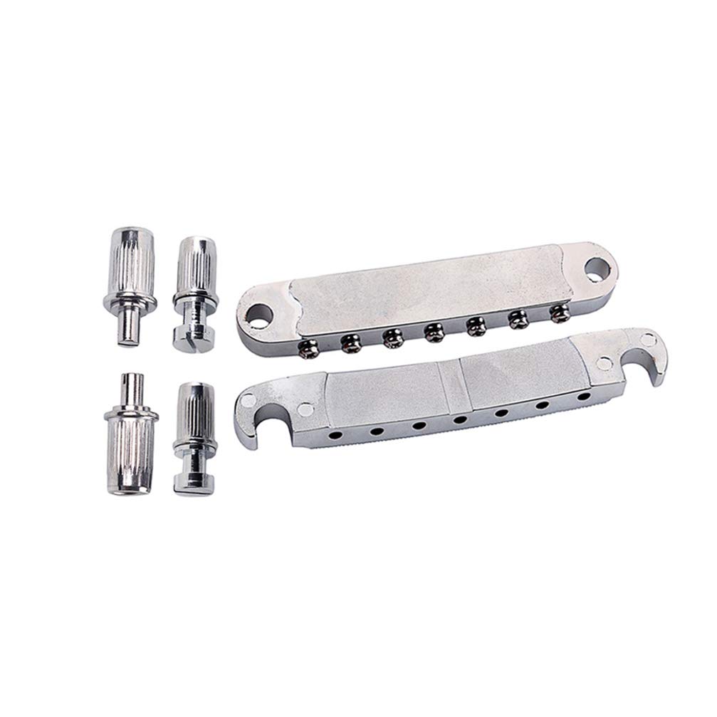 Milisten 7 String Guitar Bridge Locking Tom Set Metal Saddle Acoustic Guitar Parts Ga123 Easy to Use