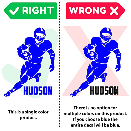 Custom Boys Name Football Running Back -0284- Personalized Boys Football Wall Decal - Football Theme Wall Decal - Sports Decal - Gridiron - Image 5