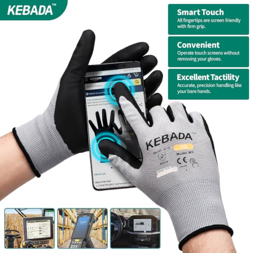 Image of Kebada 36 Pairs Work Gloves for Men & Women, MicroFoam Nitrile Coated, W3