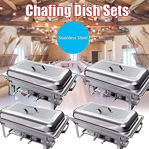 XBSXP Chafing Dish Buffet-Set aus Edelstahl, Chafer Dish Speisenwärmer Komplettset mit Wasserpfanne, Speisepfanne… – Bild 3