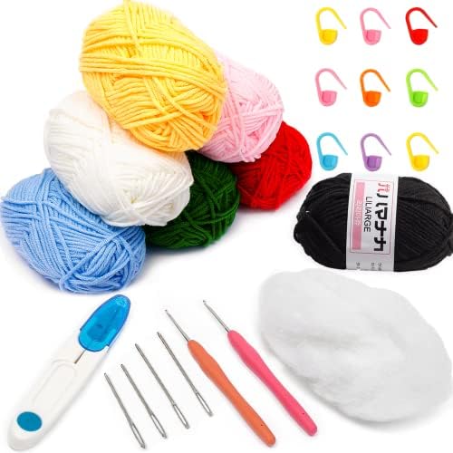 Bakecat Crochet Kits for Beginners Adults , Crochet Starter Kit, Crochet Sets for Adults with Wool and Stuffing.