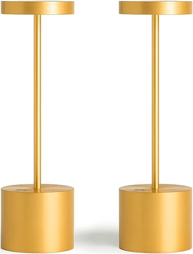 Miniatura 1 de Paquete de 2 lámparas de mesa inalámbricas recargables lámparas de escritorio LED portátiles alimentadas por baterías batería de 5000 mAh hasta 40