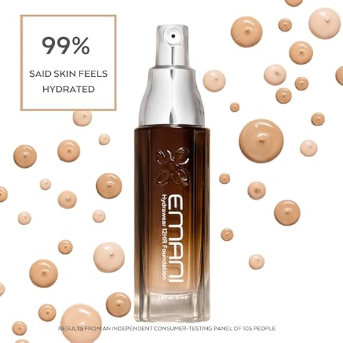Emani Hydrawear Plus Medium To Full Coverage Makeup Foundation With Semi-Dewy Finish Formulated For Acne-Prone, Normal, Oily, Combination, Dry Skin Types, 1.18 Fl Oz, Natural Beige (Light) #TOP3