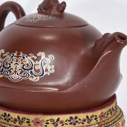 Handcrafted Chinese Yixing Zisha Clay Teapot with Turtle and Ruyi Motif - Image 5